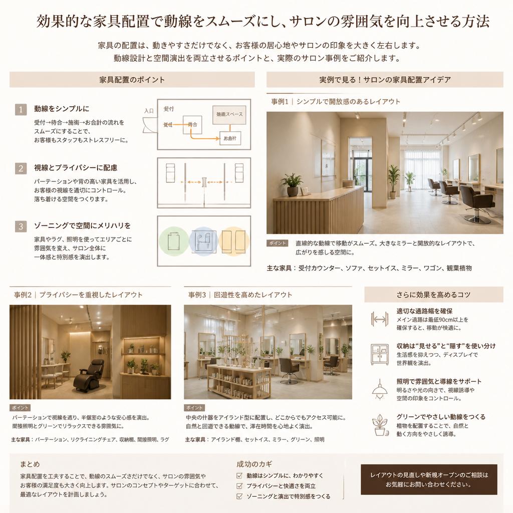 2. 家具配置術で叶える快適なサロン